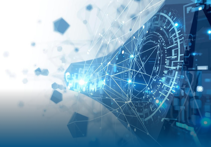 Predictive analytics digital network background